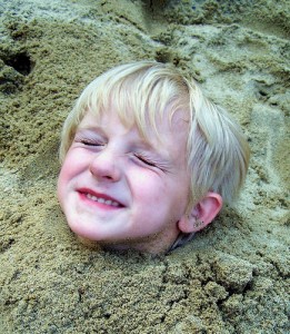 child buried by Pink Sherbet Photography