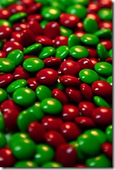 red and green holiday chocolate candies by Rainbow Photos